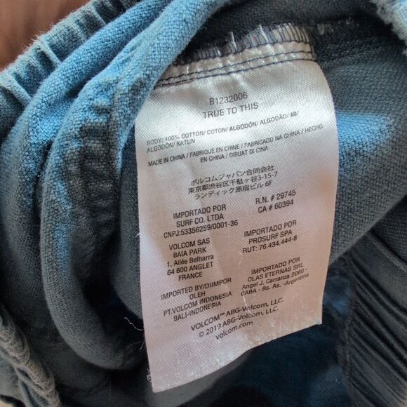 Rare Volcom Womens Jeans Pants Blue 100% Cotton Elastic Waist 8 - Picture 7 of 7